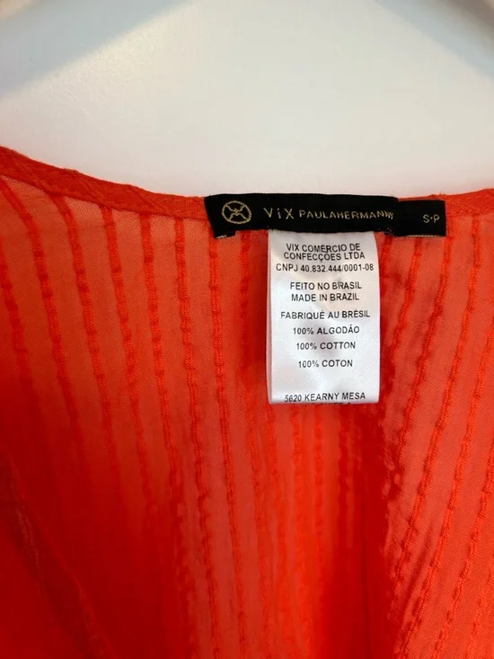 ViX Paula Hermanny Allie Cutout Short Cover-Up - Marigold Orange Small - Picture 7 of 7